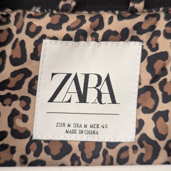 Zara Leopard Print Bomber Jacket (M) - Picture 3 of 5